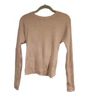 Pink Rose Fitted Cut Out Sweater